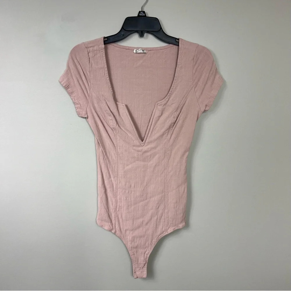 Free People Intimacy collection short sleeve body suite Sz L